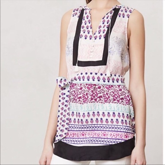 NWT Anthropologie Maeve Istmo Silk Tunic Top 14 - Picture 2 of 12